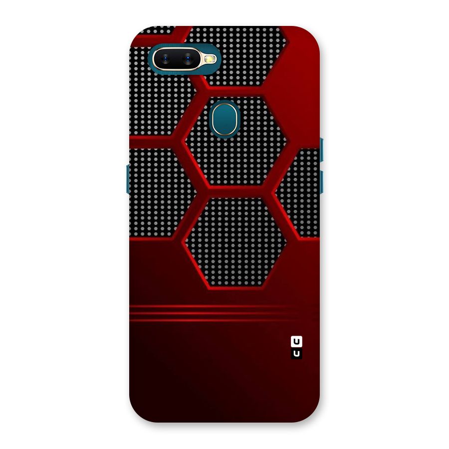 Red Black Hexagons Back Case for Oppo A12