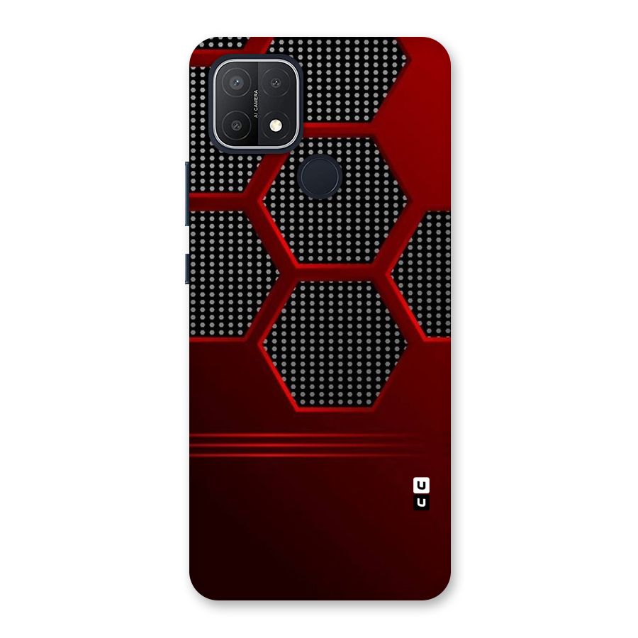 Red Black Hexagons Back Case for Oppo A15s