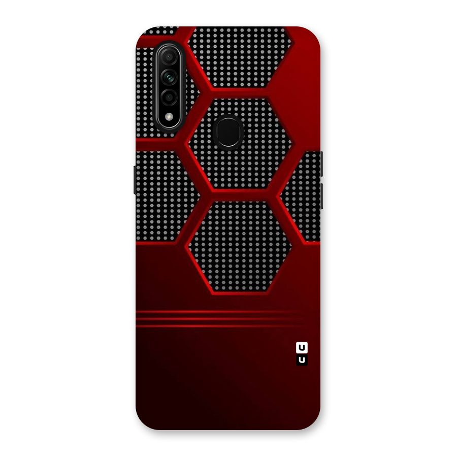 Red Black Hexagons Back Case for Oppo A31