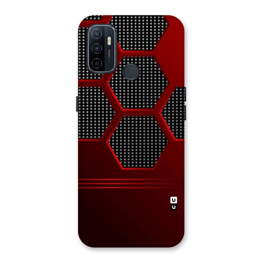 Red Black Hexagons Back Case for Oppo A32