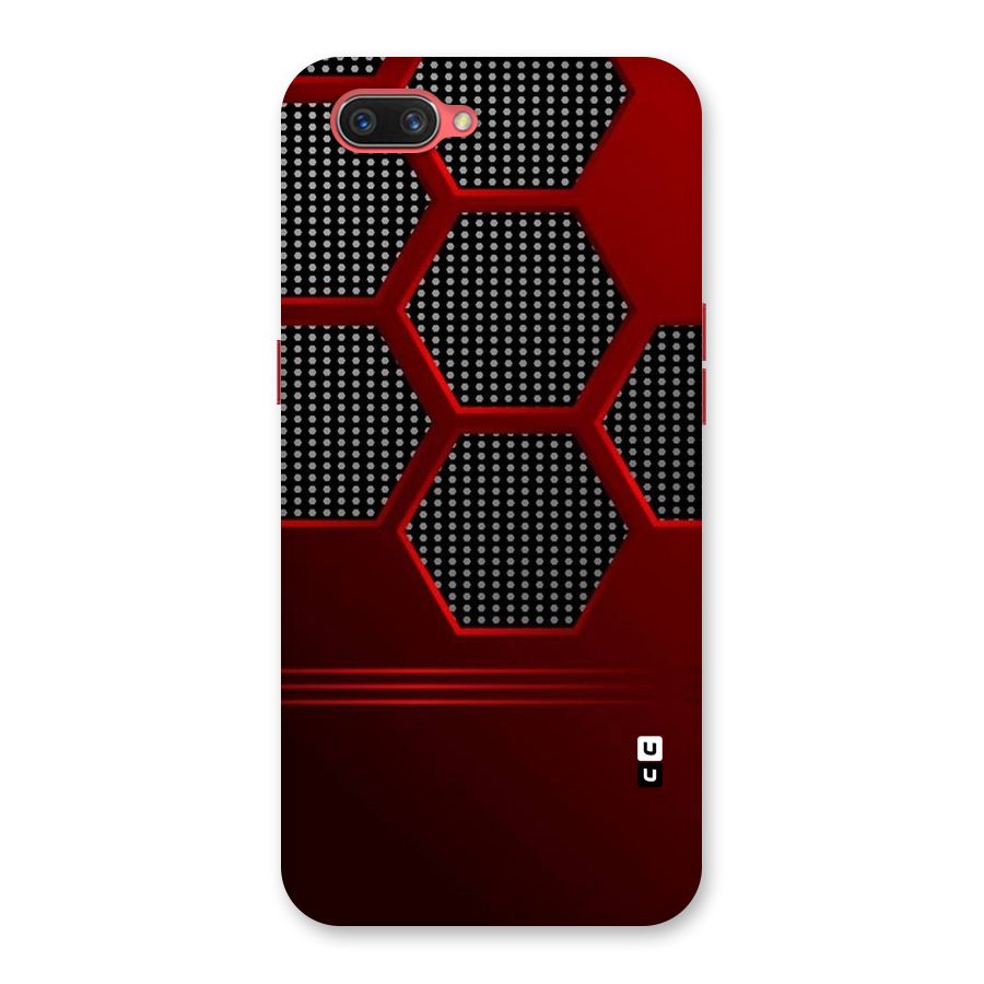 Red Black Hexagons Back Case for Oppo A3s