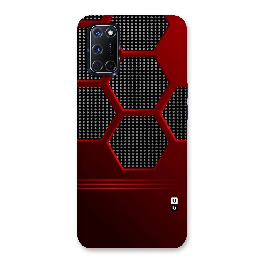 Red Black Hexagons Back Case for Oppo A52