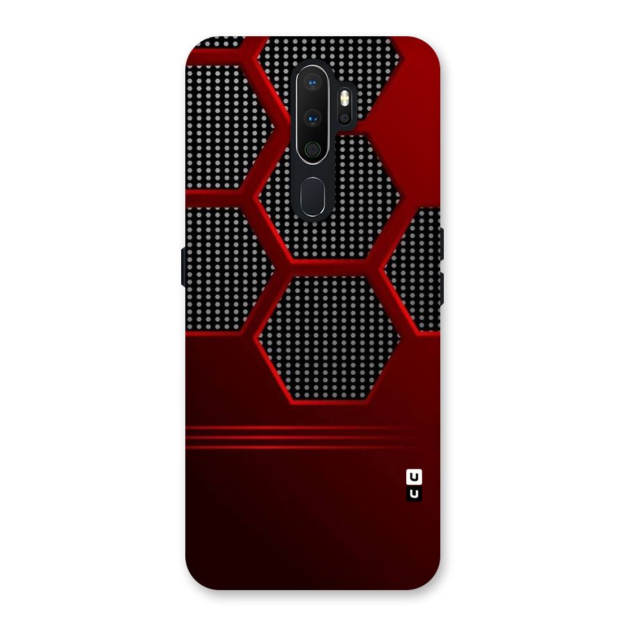 Red Black Hexagons Back Case for Oppo A5 (2020)