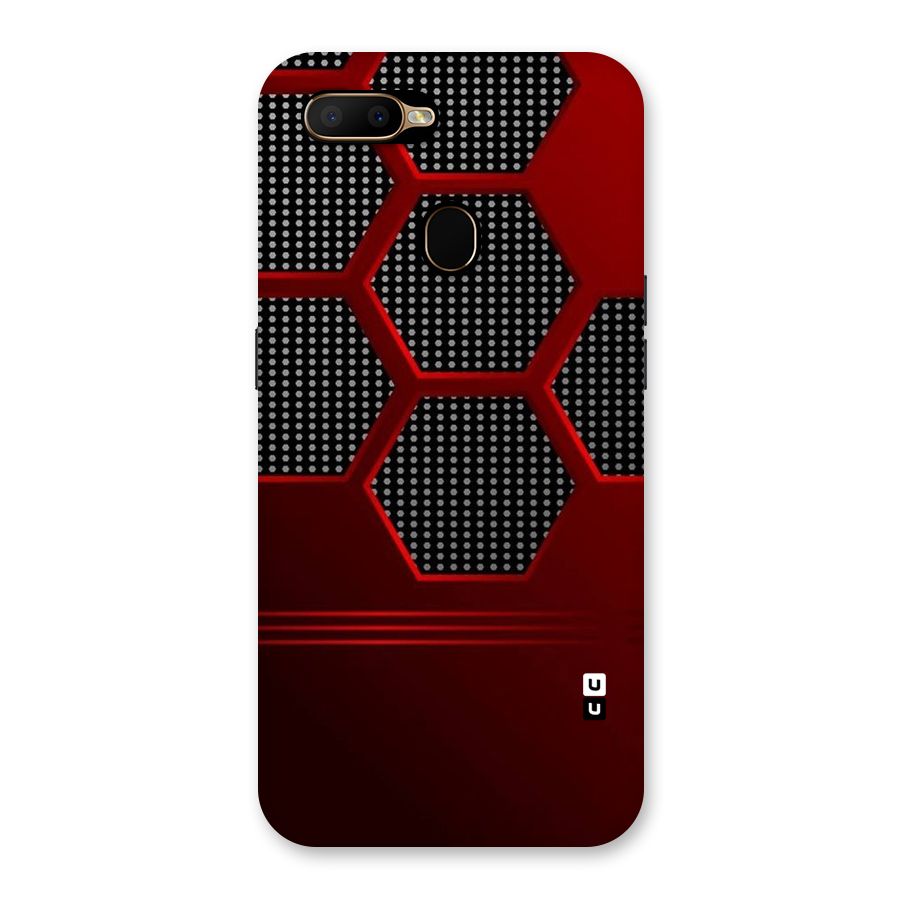 Red Black Hexagons Back Case for Oppo A5s
