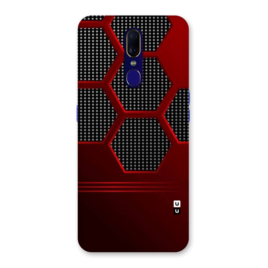 Red Black Hexagons Back Case for Oppo A9