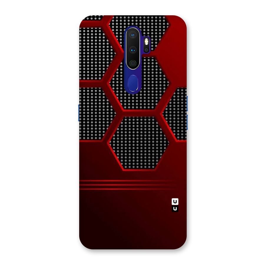 Red Black Hexagons Back Case for Oppo A9 (2020)