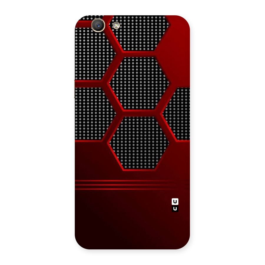 Red Black Hexagons Back Case for Oppo F1s