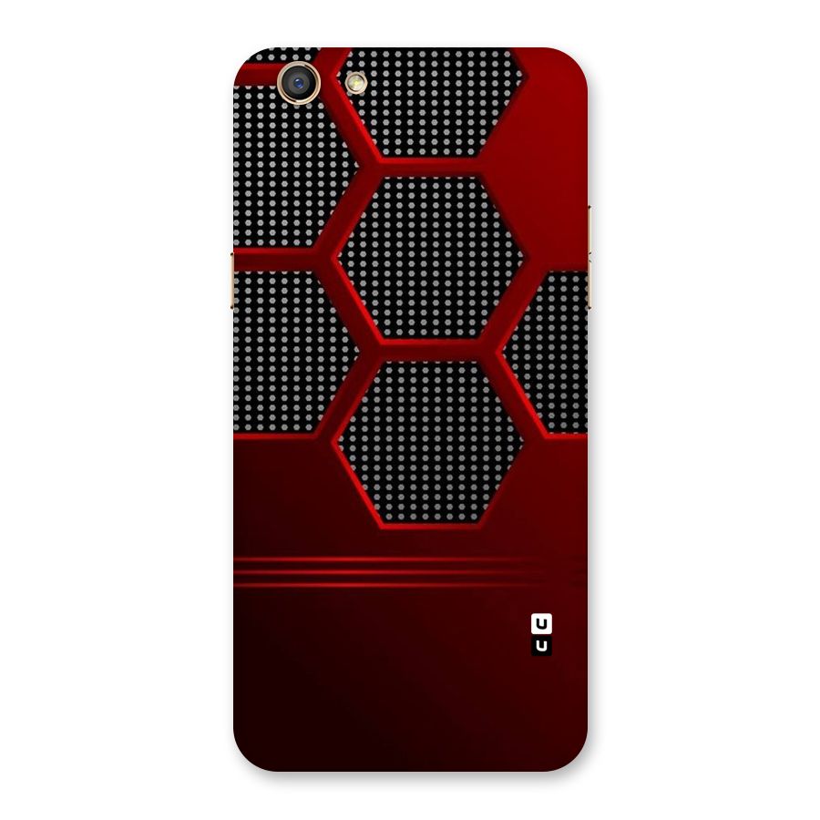 Red Black Hexagons Back Case for Oppo F3