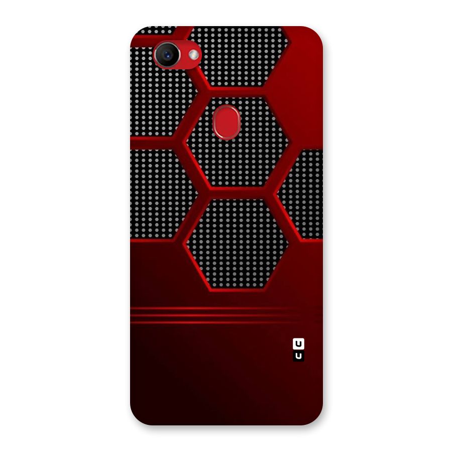 Red Black Hexagons Back Case for Oppo F7