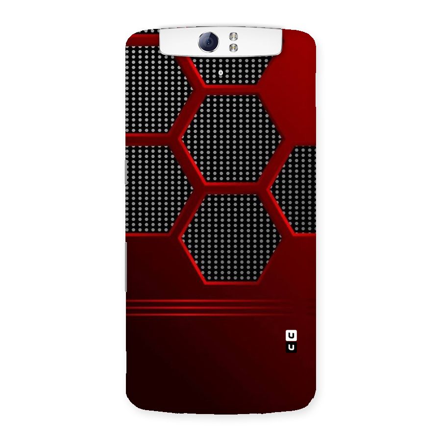 Red Black Hexagons Back Case for Oppo N1