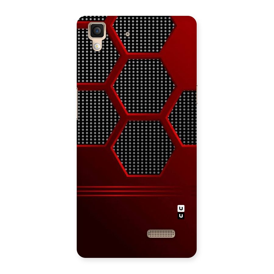 Red Black Hexagons Back Case for Oppo R7