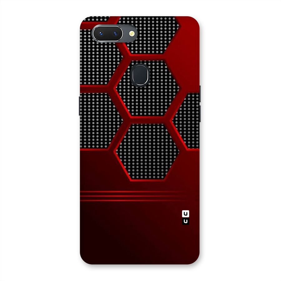Red Black Hexagons Back Case for Oppo Realme 2