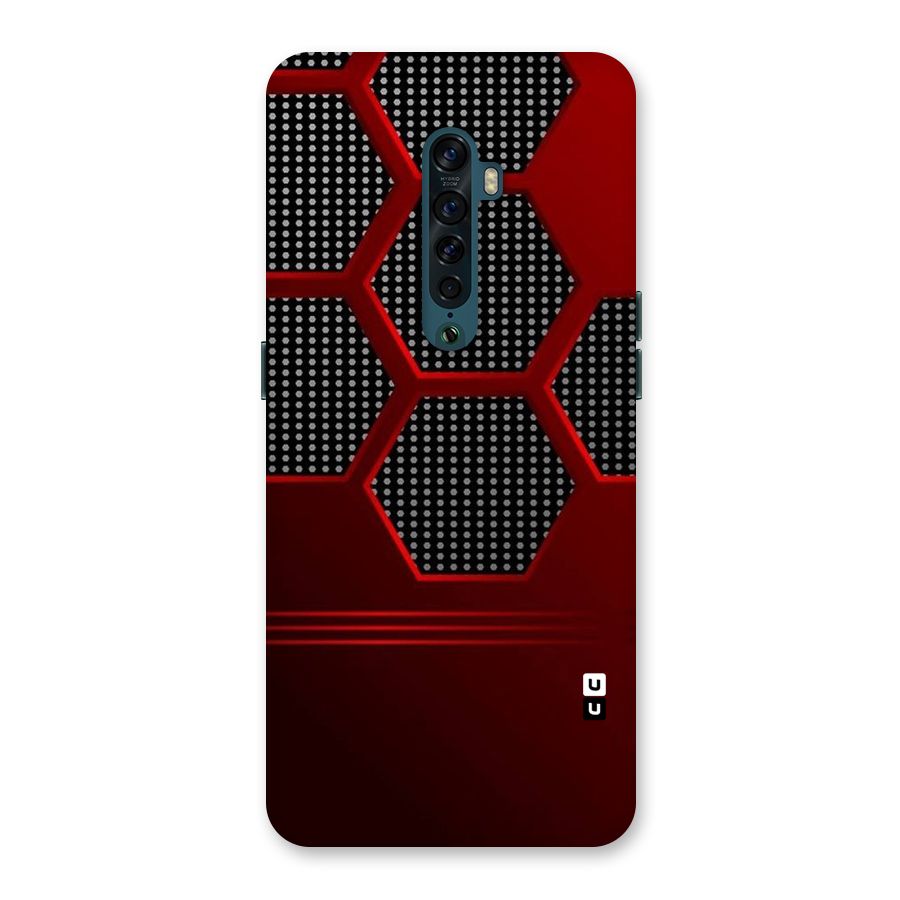 Red Black Hexagons Back Case for Oppo Reno2