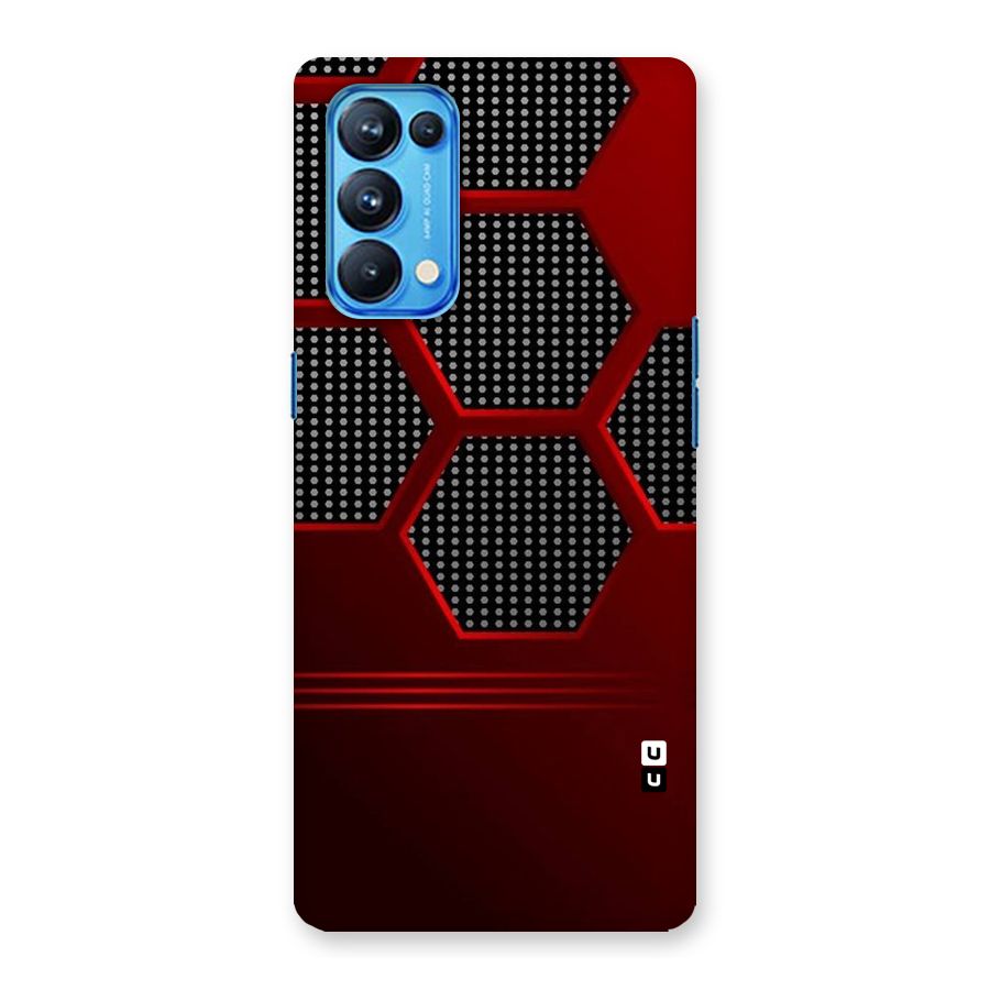 Red Black Hexagons Back Case for Oppo Reno5 Pro 5G