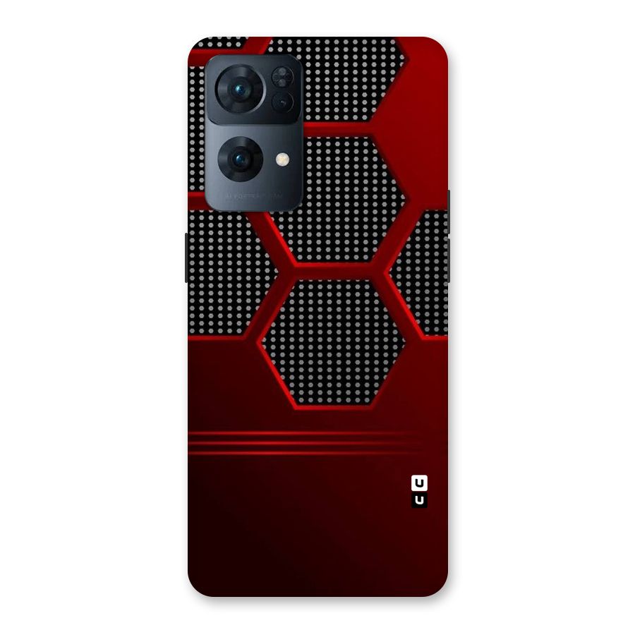 Red Black Hexagons Back Case for Oppo Reno7 Pro 5G