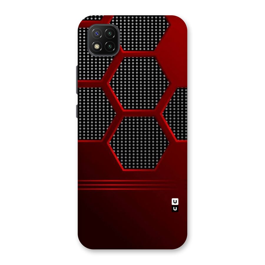 Red Black Hexagons Back Case for Poco C3