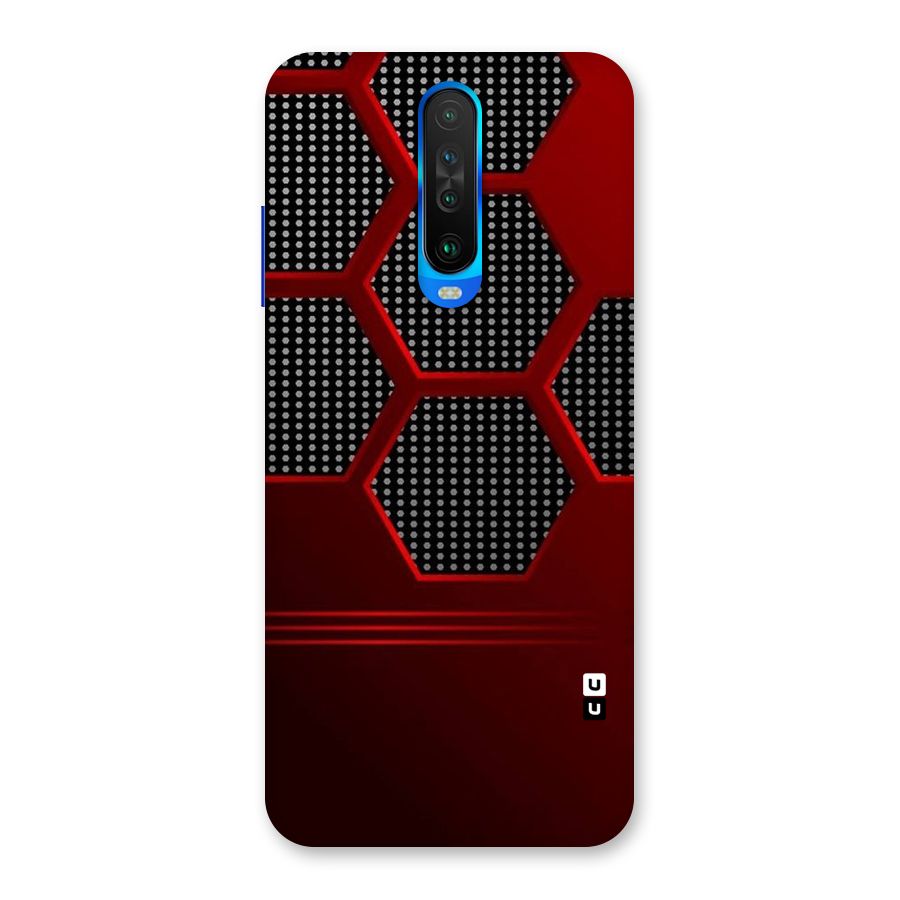 Red Black Hexagons Back Case for Poco X2