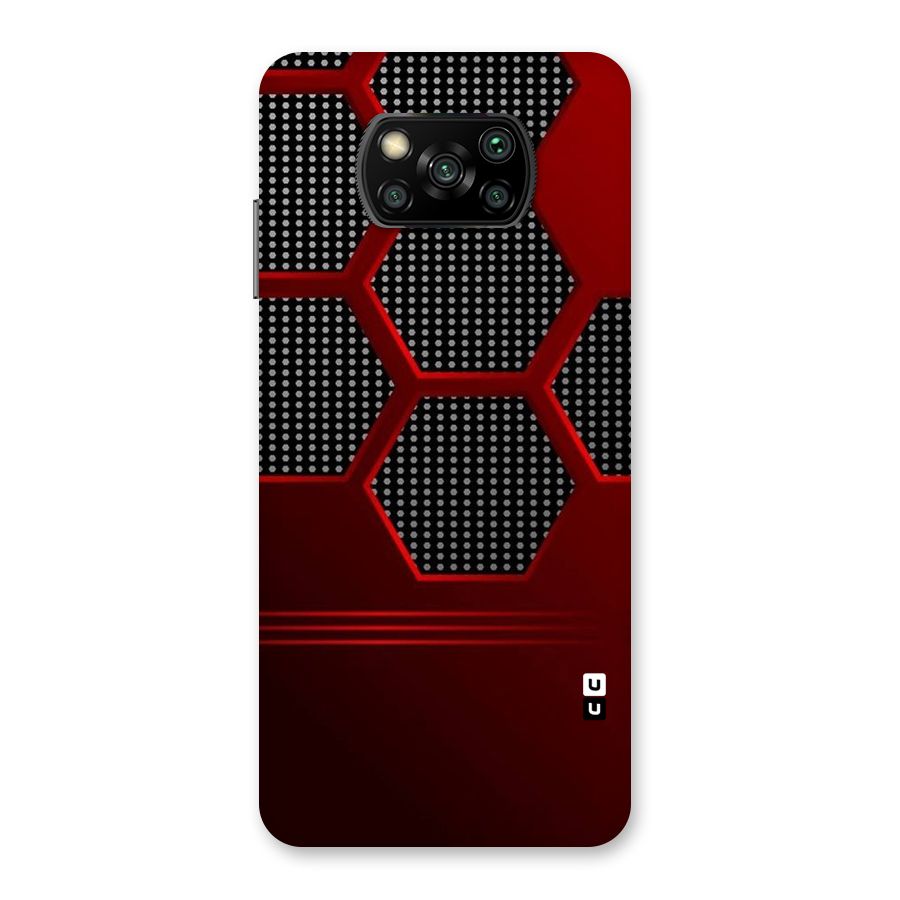 Red Black Hexagons Back Case for Poco X3