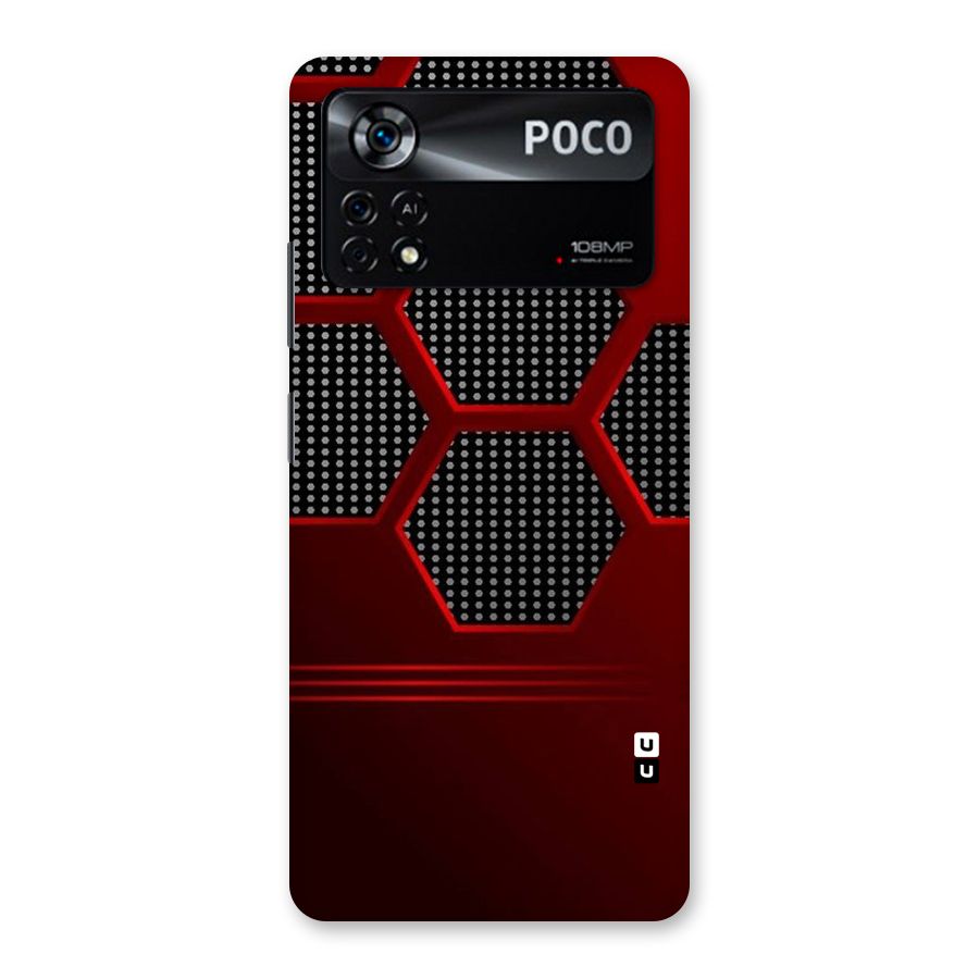 Red Black Hexagons Back Case for Poco X4 Pro 5G