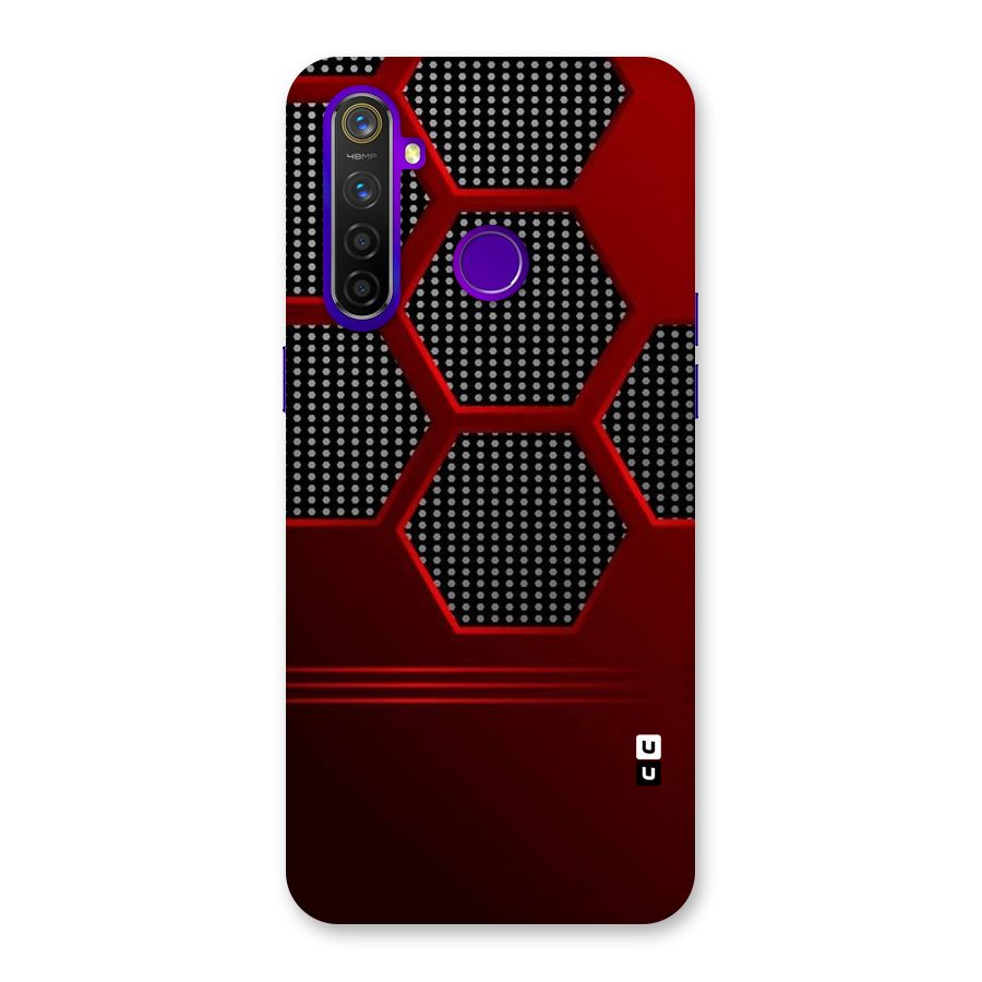 Red Black Hexagons Back Case for Realme 5 Pro