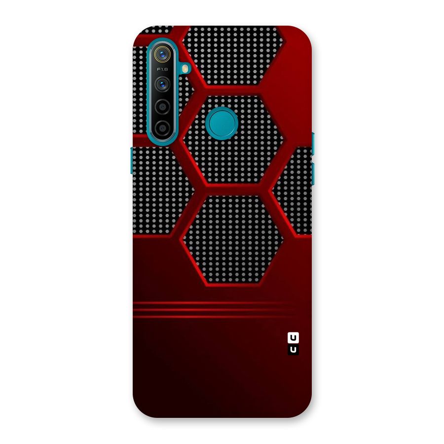 Red Black Hexagons Back Case for Realme 5i