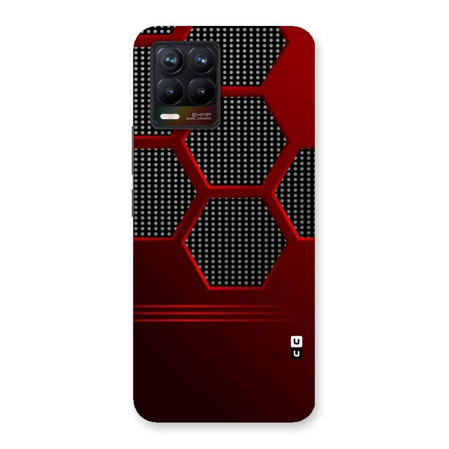 Red Black Hexagons Back Case for Realme 8