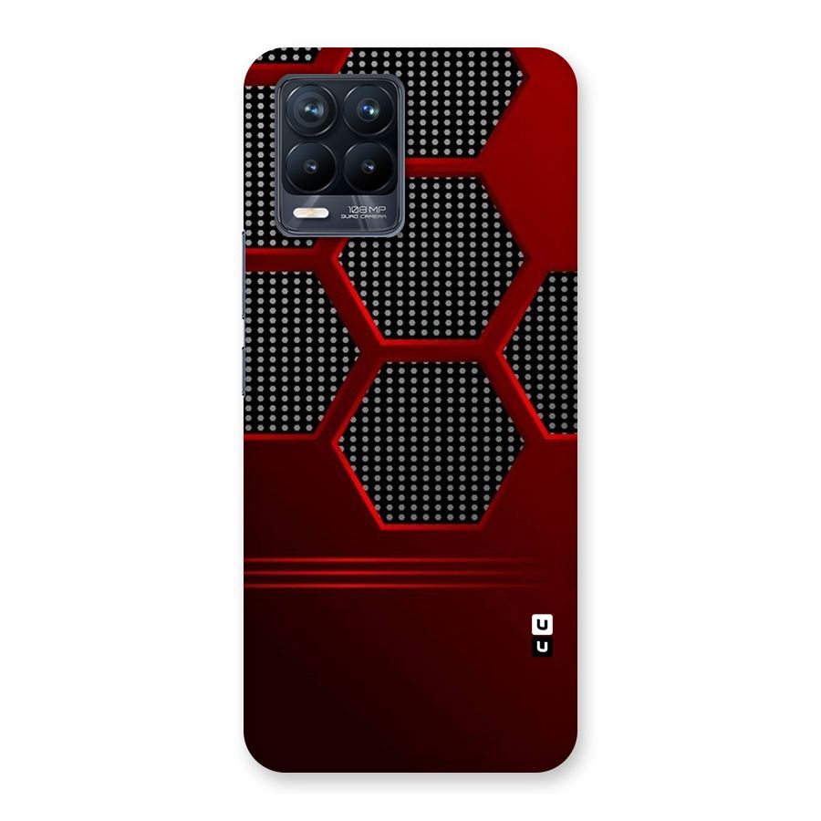 Red Black Hexagons Back Case for Realme 8 Pro
