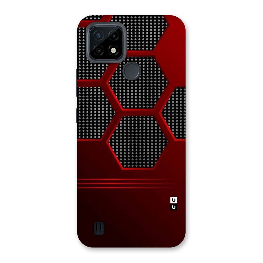 Red Black Hexagons Back Case for Realme C21