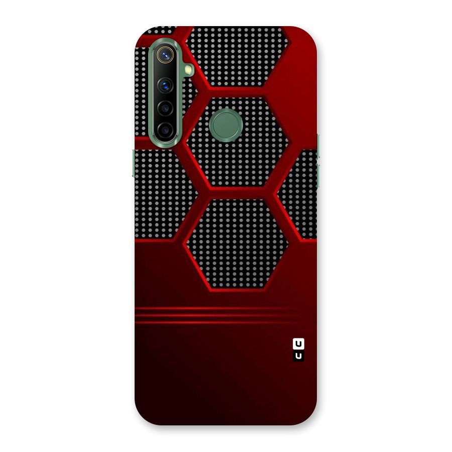 Red Black Hexagons Back Case for Realme Narzo 10