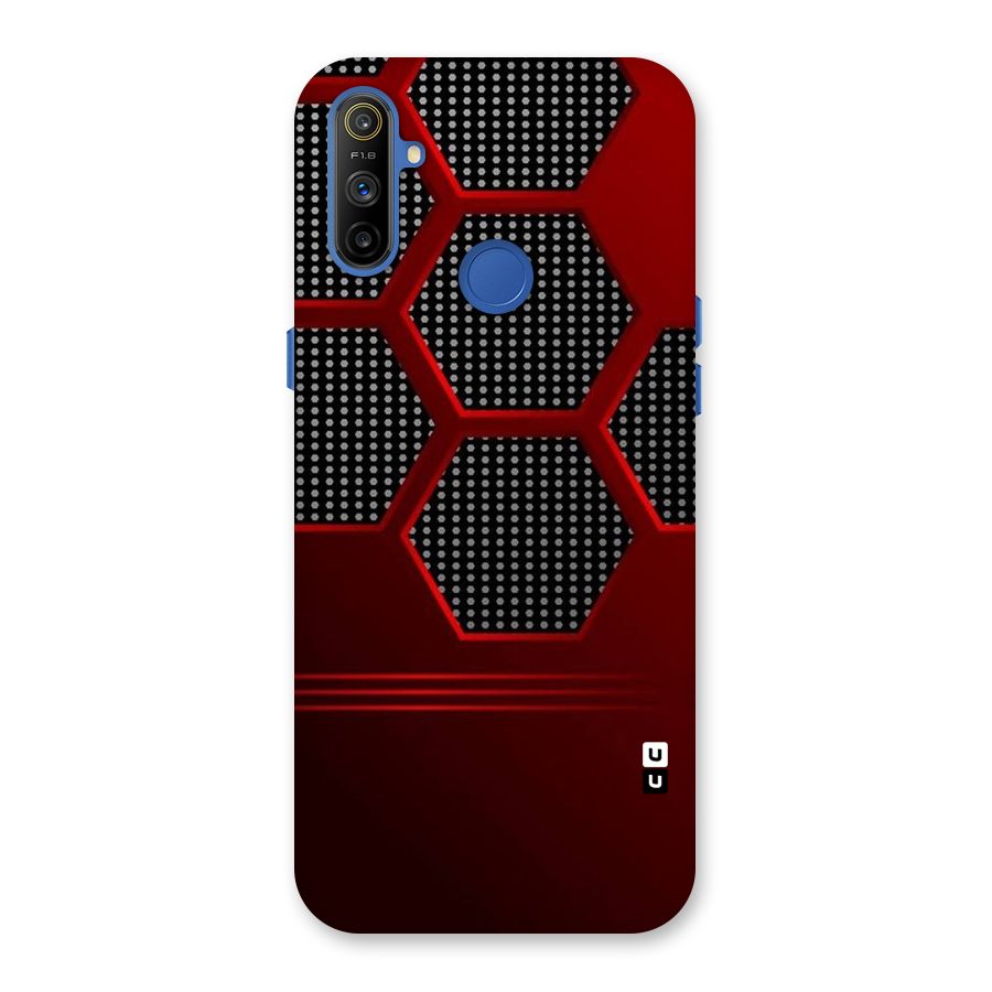 Red Black Hexagons Back Case for Realme Narzo 10A
