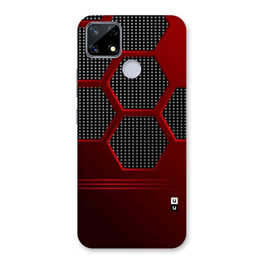 Red Black Hexagons Back Case for Realme Narzo 20