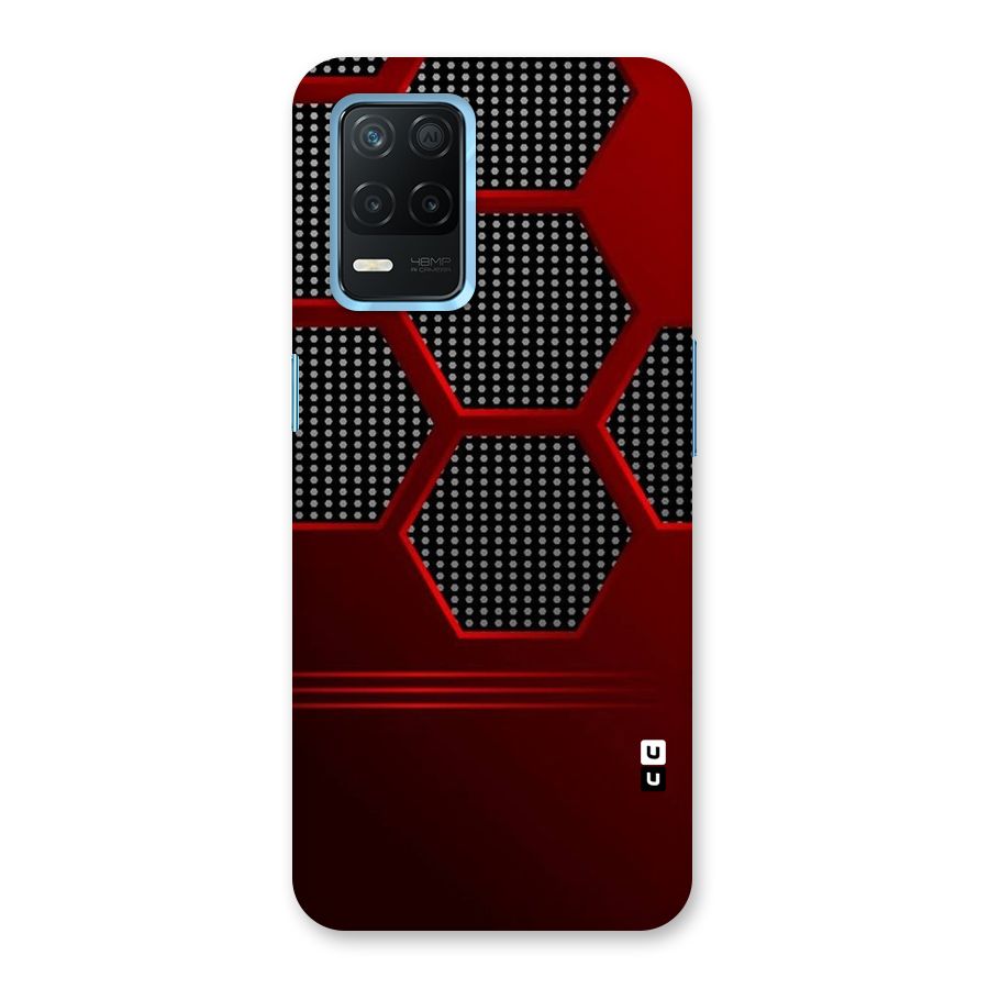 Red Black Hexagons Back Case for Realme Narzo 30 5G