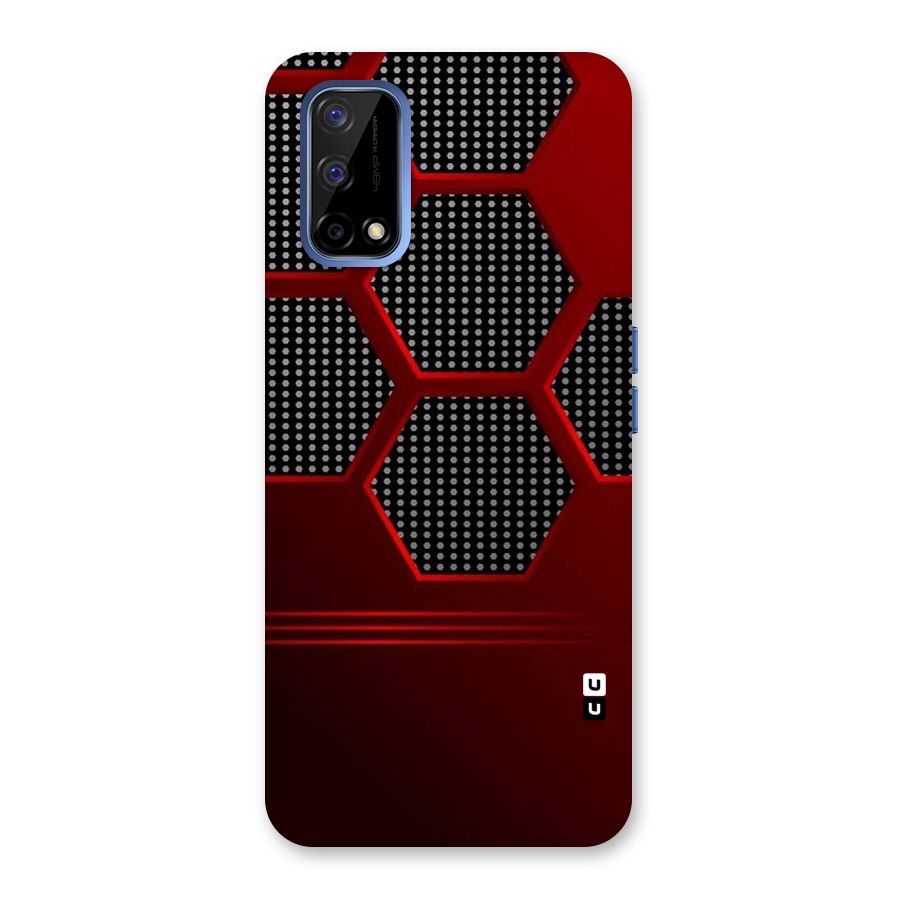 Red Black Hexagons Back Case for Realme Narzo 30 Pro
