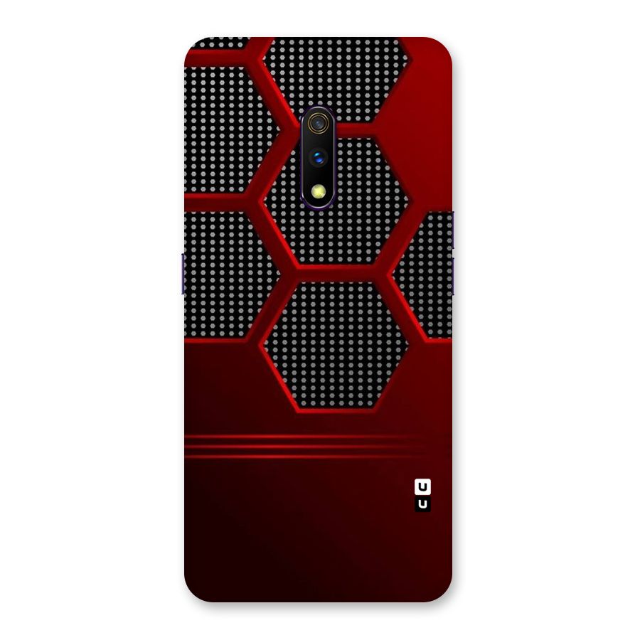 Red Black Hexagons Back Case for Realme X
