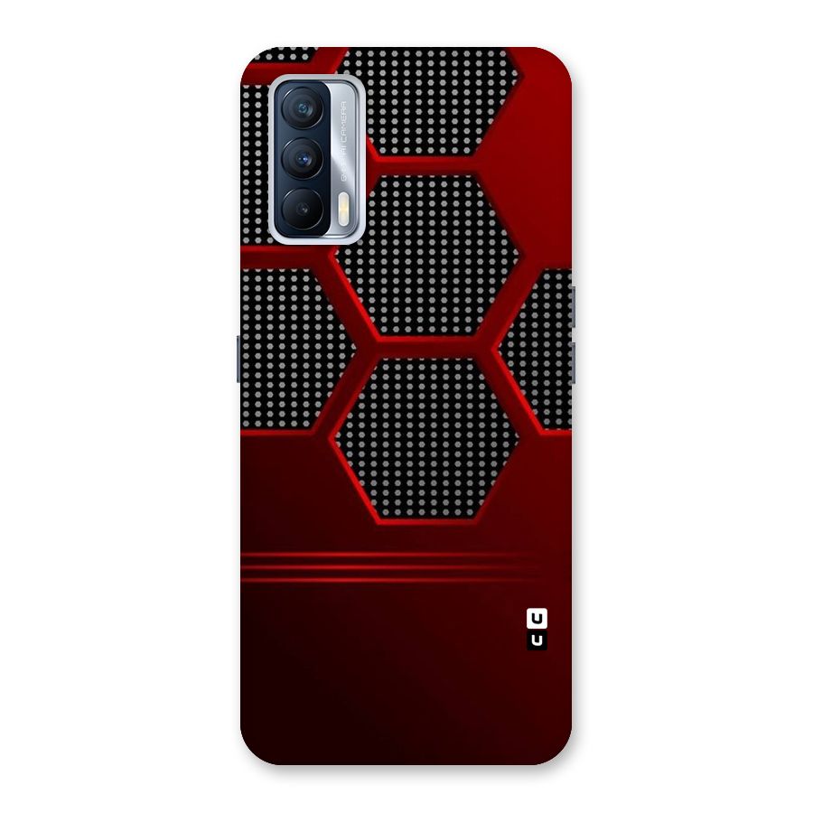 Red Black Hexagons Back Case for Realme X7