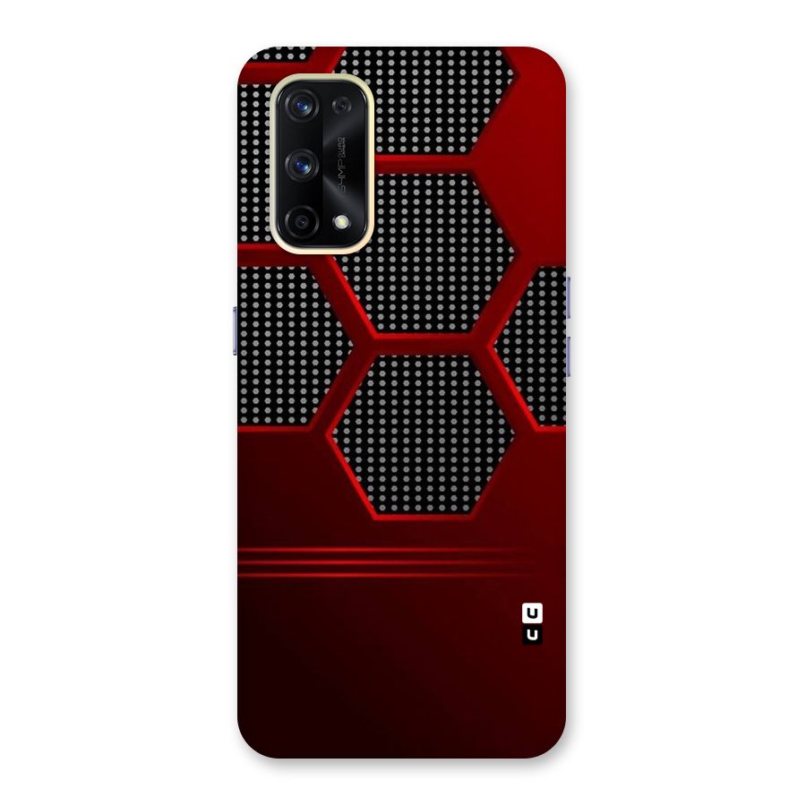 Red Black Hexagons Glass Back Case for Realme X7 Pro