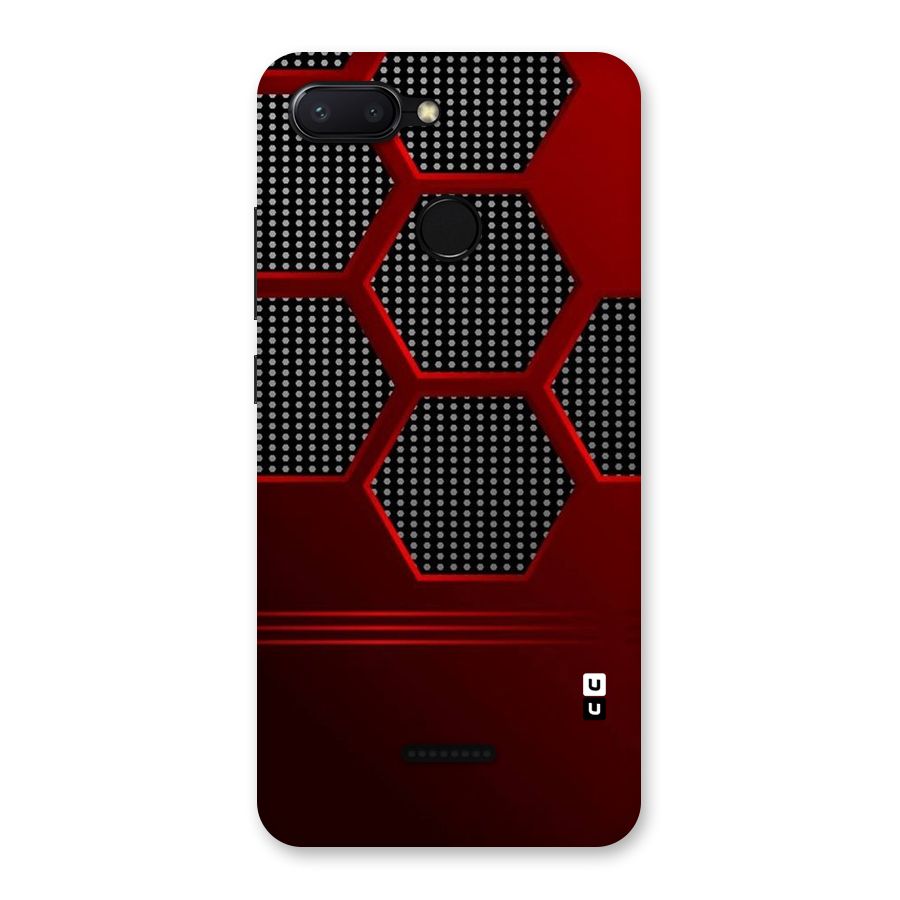 Red Black Hexagons Back Case for Redmi 6