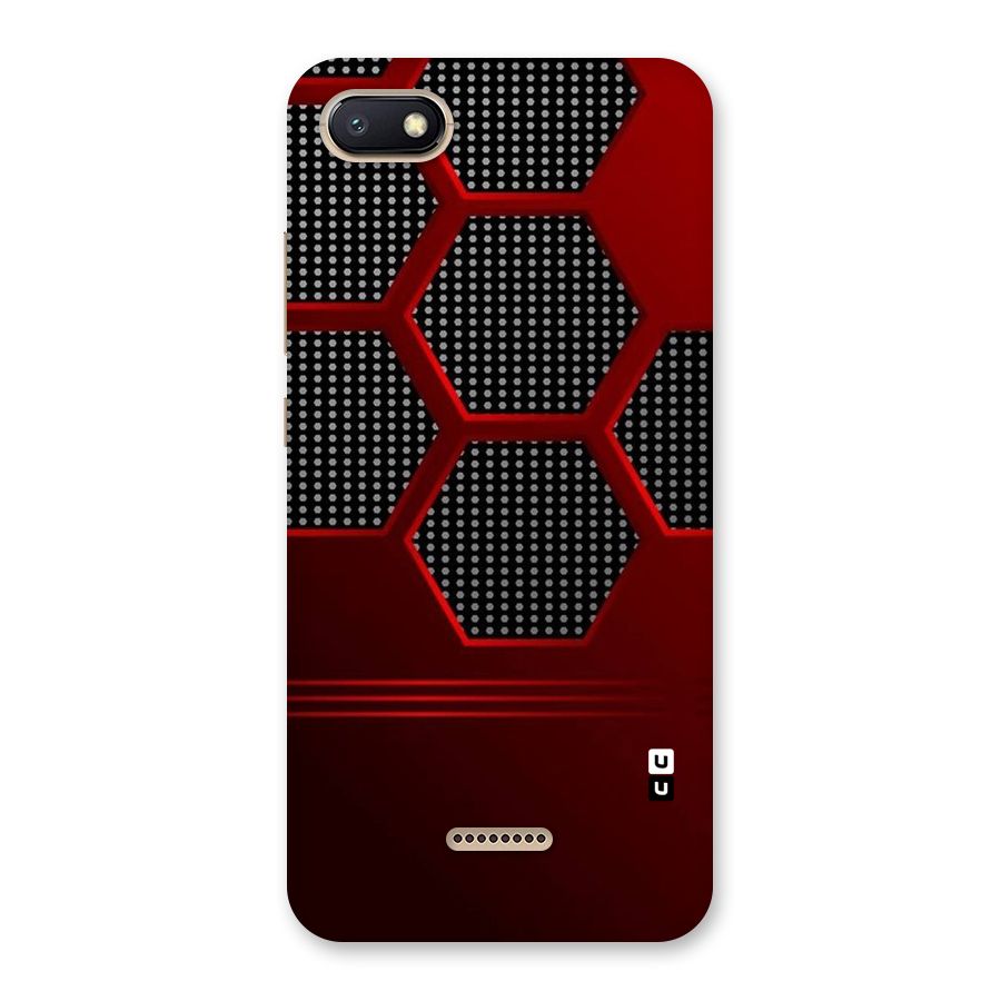 Red Black Hexagons Back Case for Redmi 6A