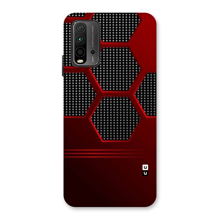 Red Black Hexagons Back Case for Redmi 9 Power