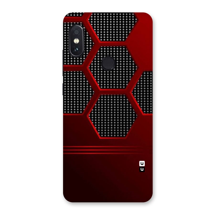 Red Black Hexagons Back Case for Redmi Note 5 Pro