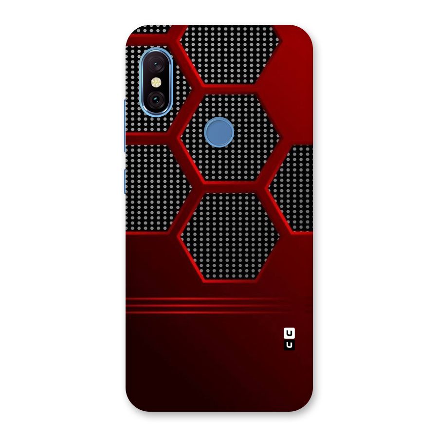 Red Black Hexagons Back Case for Redmi Note 6 Pro