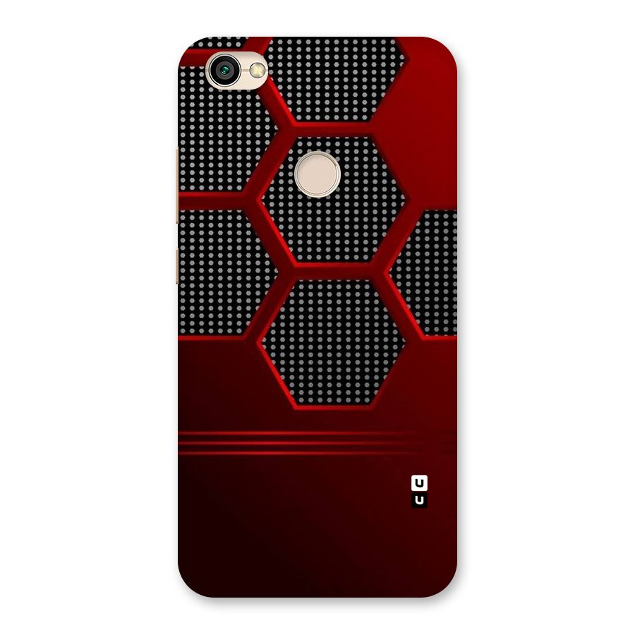Red Black Hexagons Back Case for Redmi Y1 2017