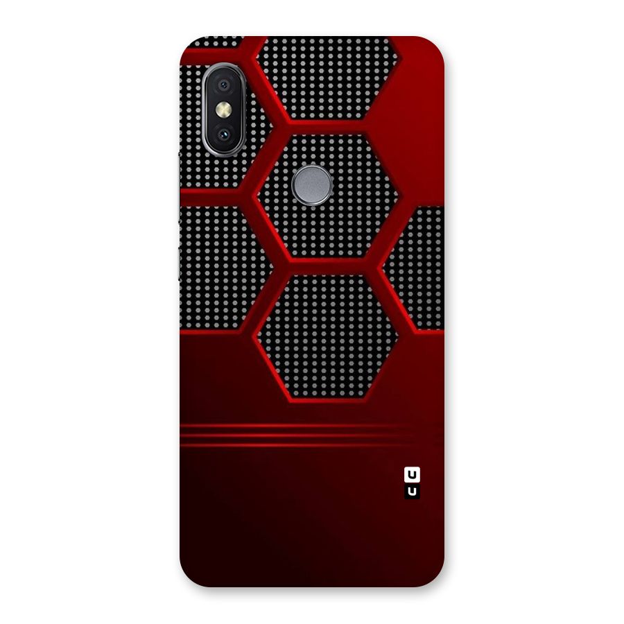 Red Black Hexagons Back Case for Redmi Y2