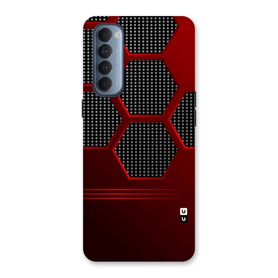 Red Black Hexagons Back Case for Reno4 Pro