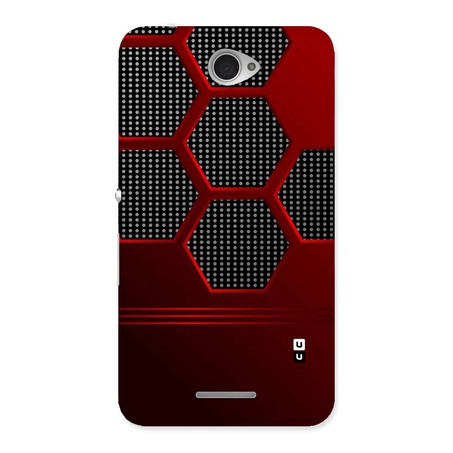 Red Black Hexagons Back Case for Sony Xperia E4