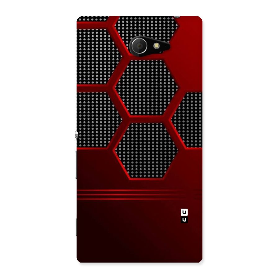 Red Black Hexagons Back Case for Sony Xperia M2