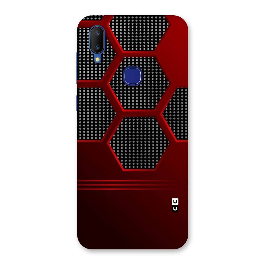 Red Black Hexagons Back Case for Vivo V11