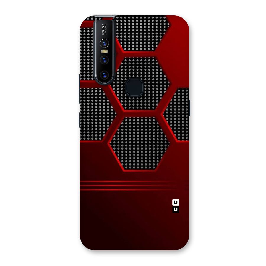 Red Black Hexagons Back Case for Vivo V15