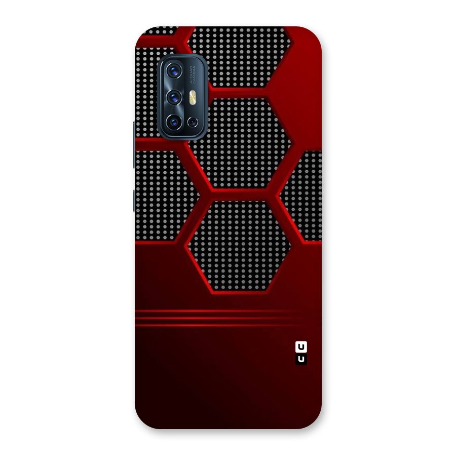 Red Black Hexagons Back Case for Vivo V17