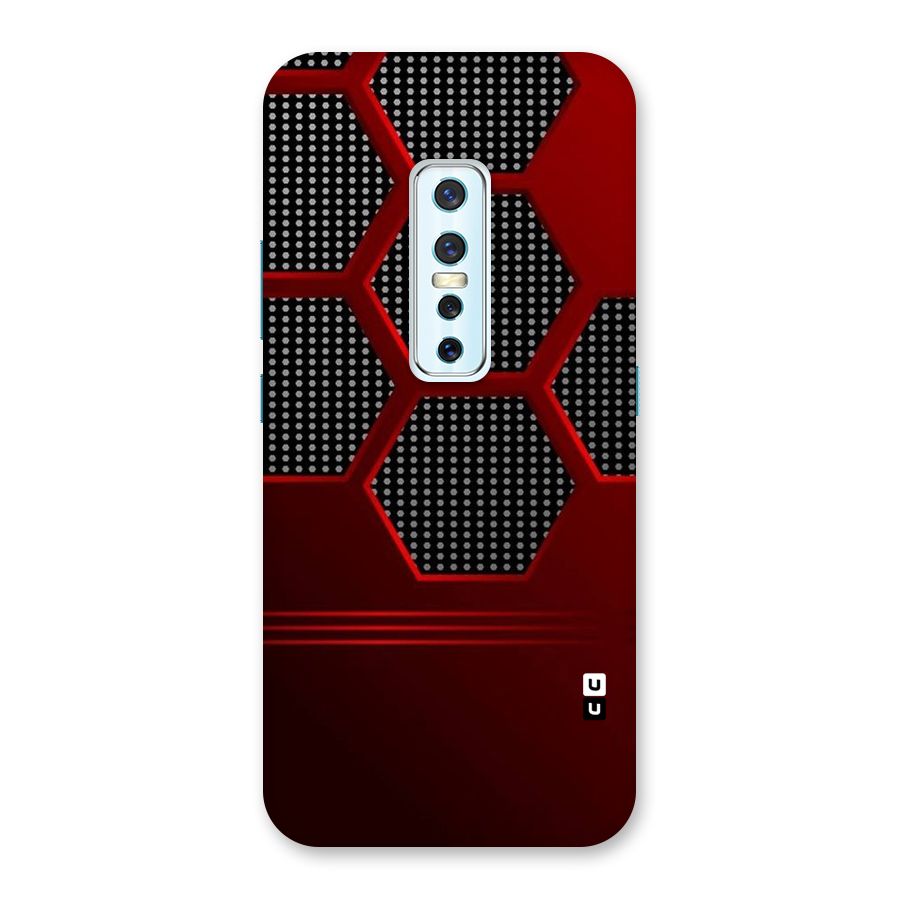 Red Black Hexagons Back Case for Vivo V17 Pro
